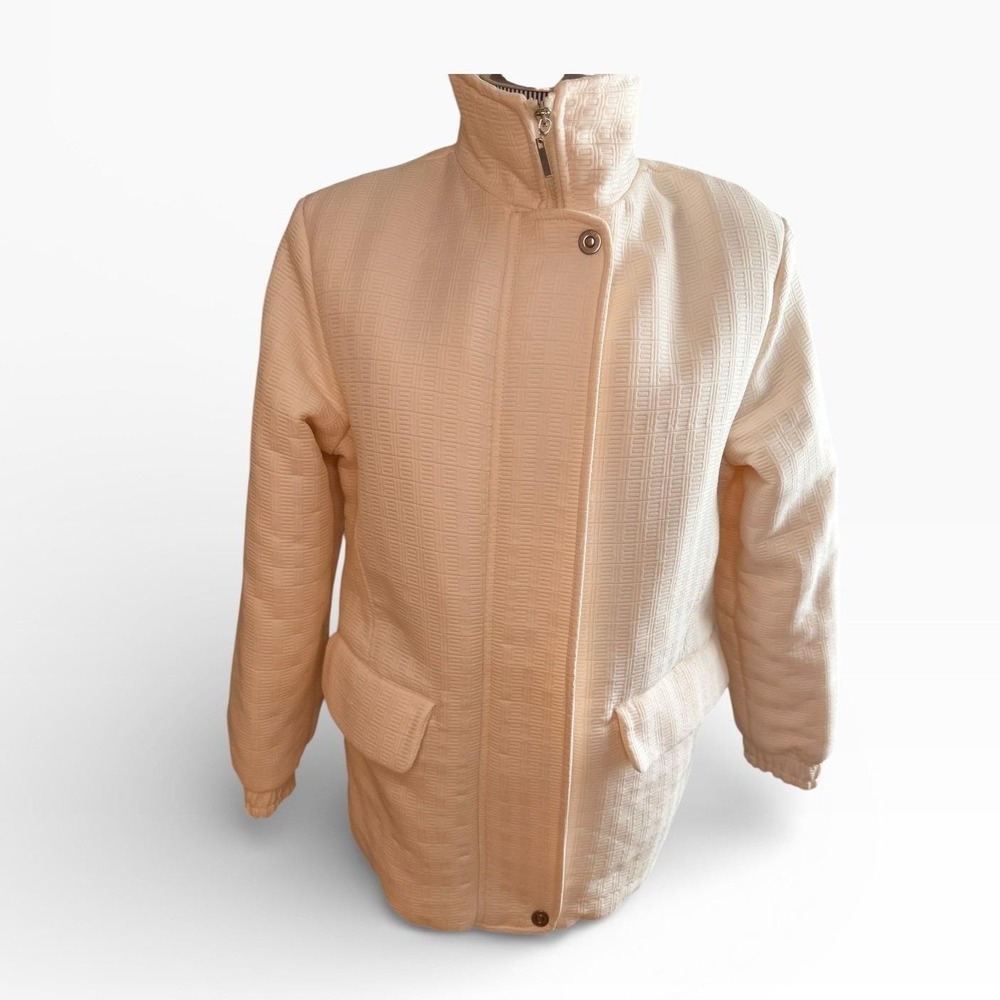 Mackintosh New England Quilted Textured Zip Front Jacket Women's Size S Cream